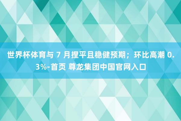 世界杯体育与 7 月捏平且稳健预期；环比高潮 0.3%-首页 尊龙集团中国官网入口