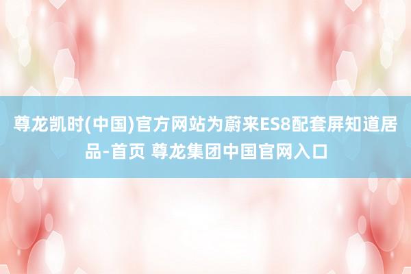 尊龙凯时(中国)官方网站为蔚来ES8配套屏知道居品-首页 尊龙集团中国官网入口