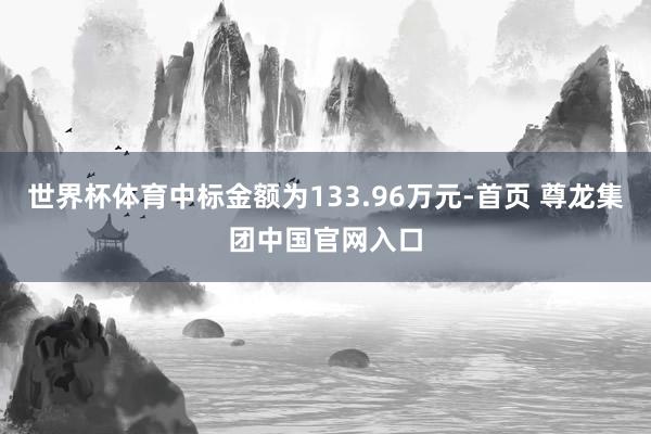 世界杯体育中标金额为133.96万元-首页 尊龙集团中国官网入口