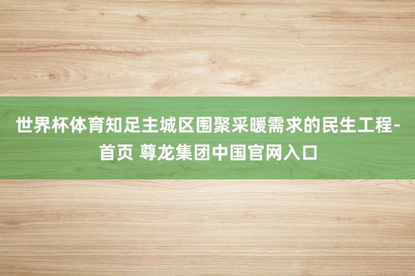 世界杯体育知足主城区围聚采暖需求的民生工程-首页 尊龙集团中国官网入口
