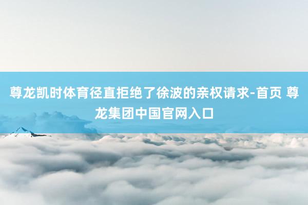 尊龙凯时体育径直拒绝了徐波的亲权请求-首页 尊龙集团中国官网入口