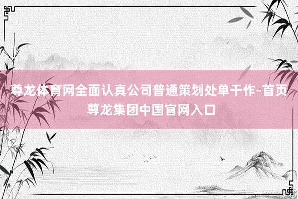 尊龙体育网全面认真公司普通策划处单干作-首页 尊龙集团中国官网入口